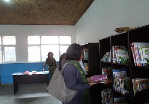 Penataan Koleksi di Rumah Pintar Tunas Muda Desa Katung ,Kintamani